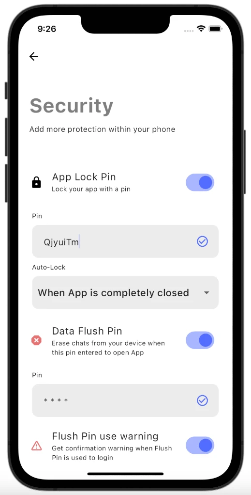 App Lock Feature Screenshot